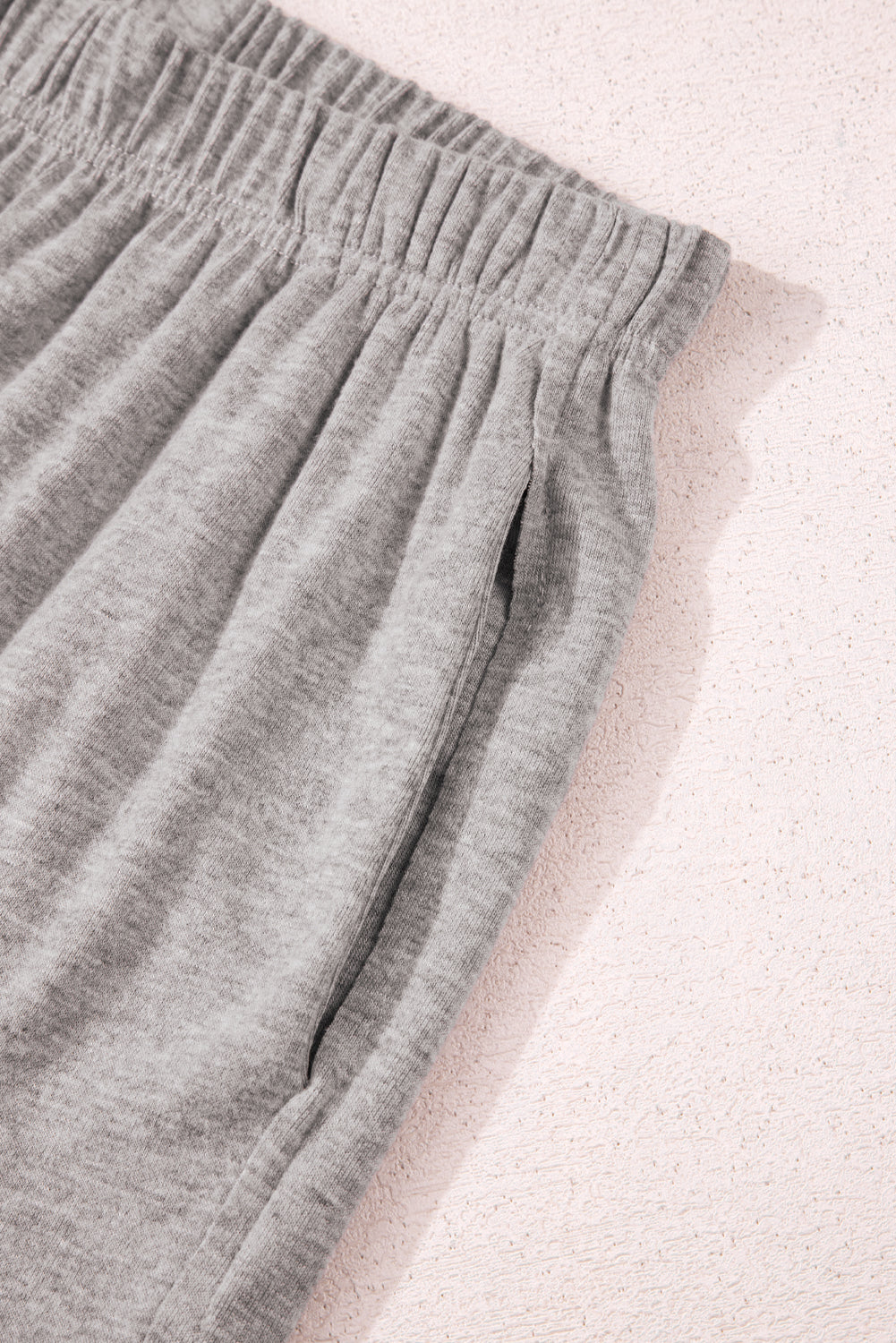 Gray Solid Color Loose Tee 2 Piece Shorts Set