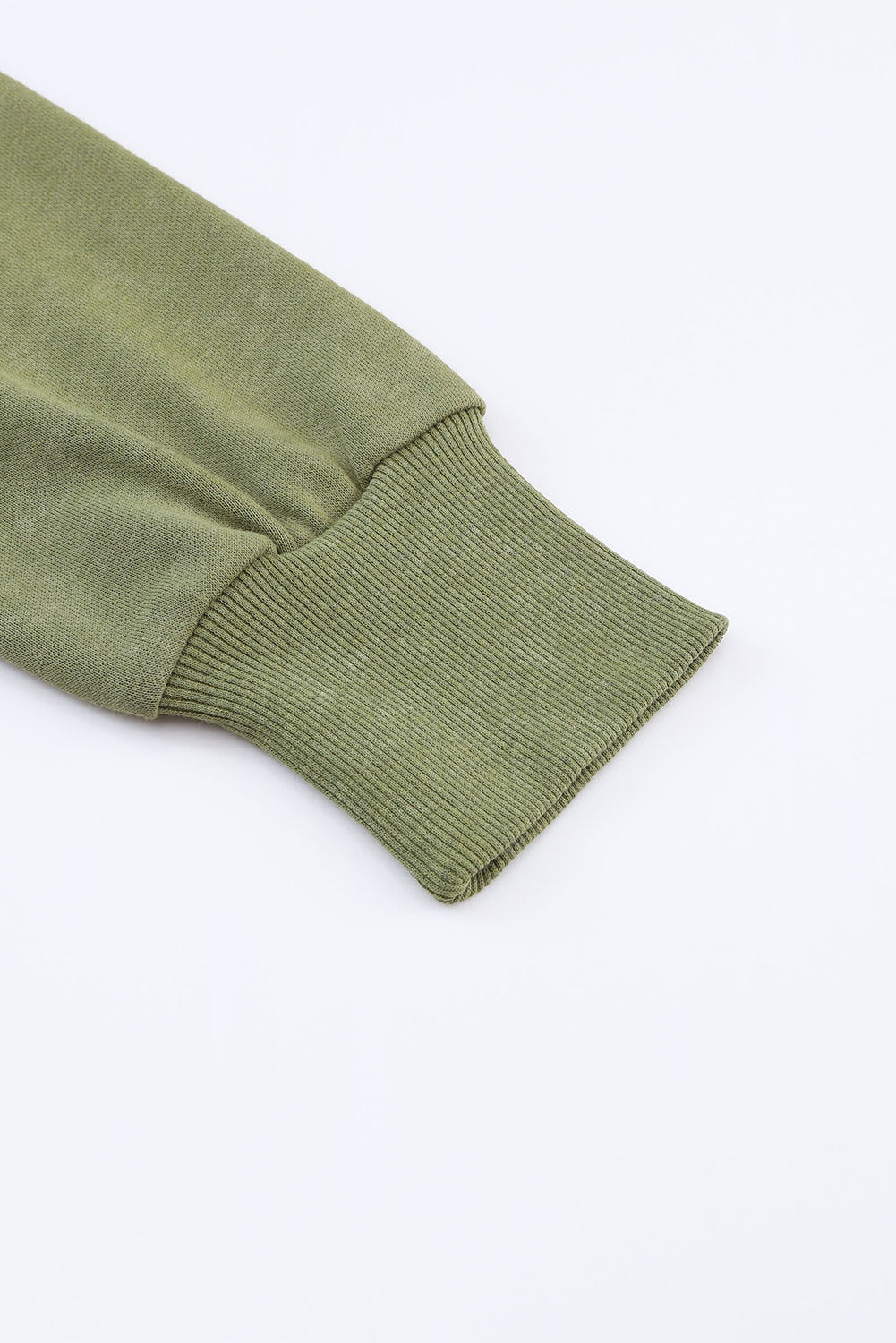 Green Drop Shoulder Ribbed Trim Oversized Sweatshirt