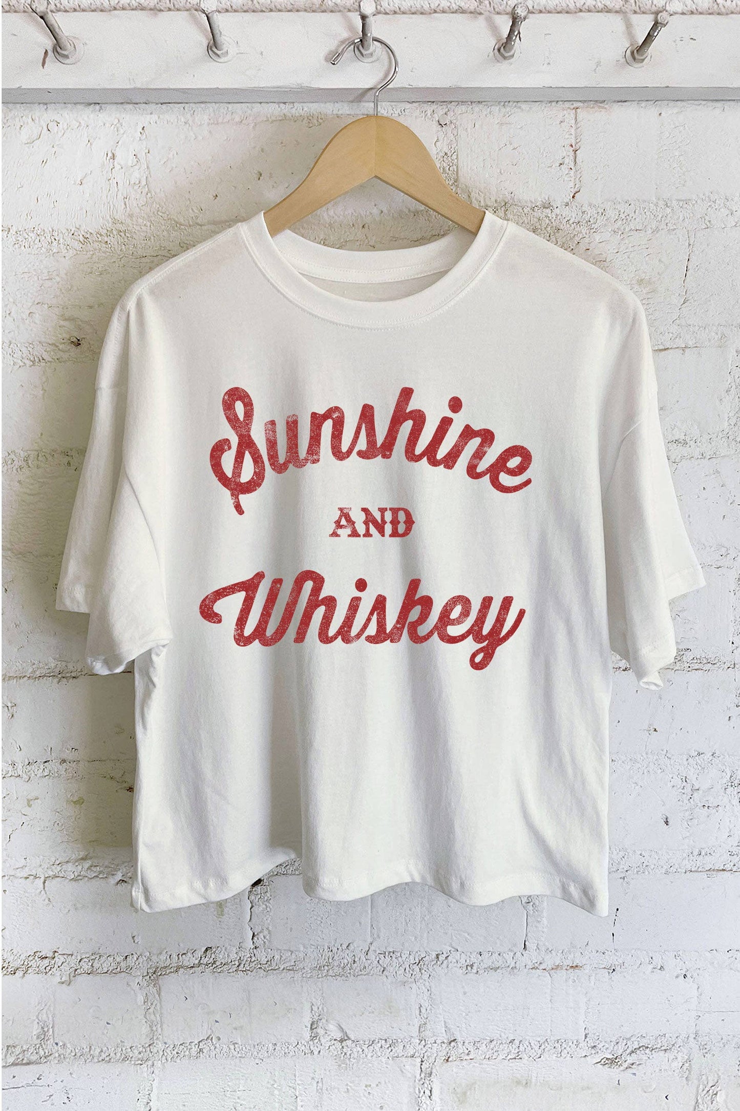 SUNSHINE AND WHISKEY GRAPHIC LONG CROP TOP