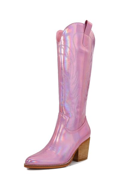 Melody Metallic Knee High Cowboy Boots