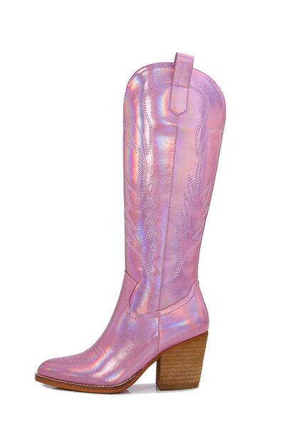 Melody Metallic Knee High Cowboy Boots