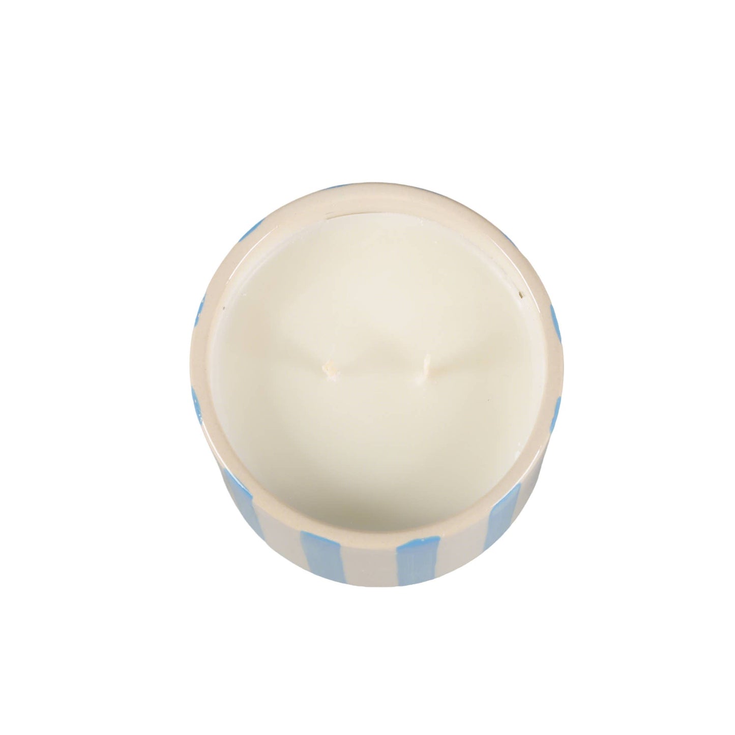 13 oz Blue Stripe Pedestal Ceramic Candle – Resort