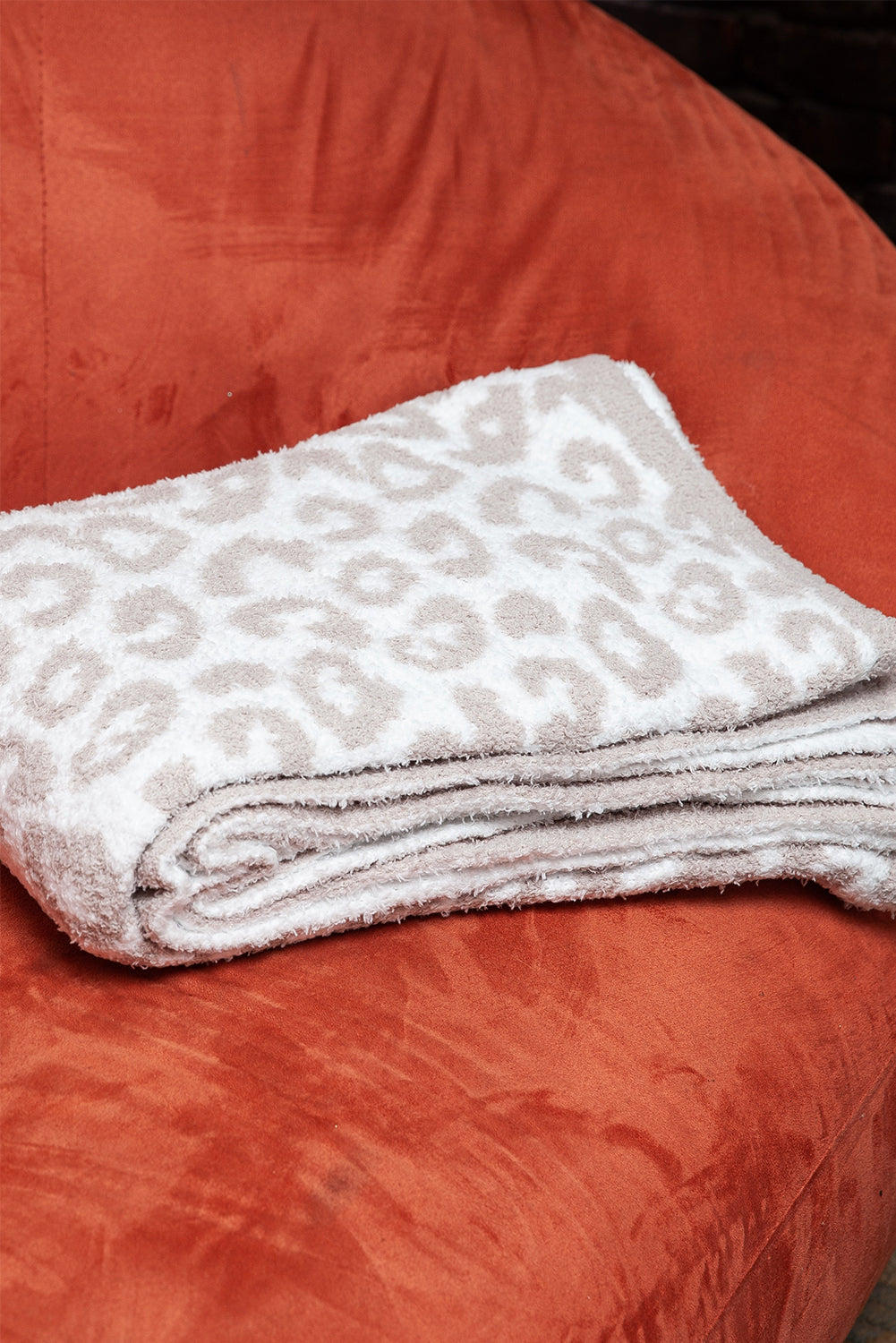 Printed Leopard Grain Fleece Large Blanket