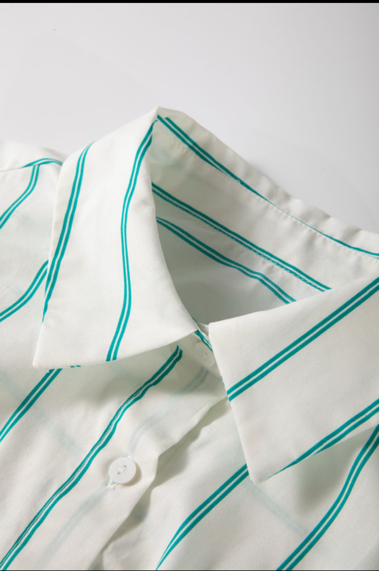 Mint Green striped short sleeve mini shirt dress