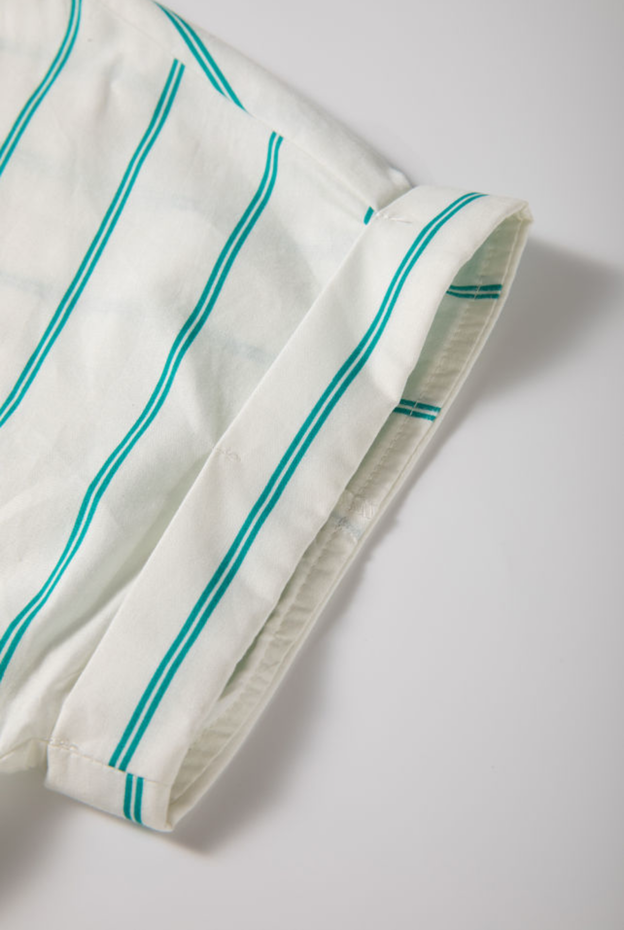 Mint Green striped short sleeve mini shirt dress