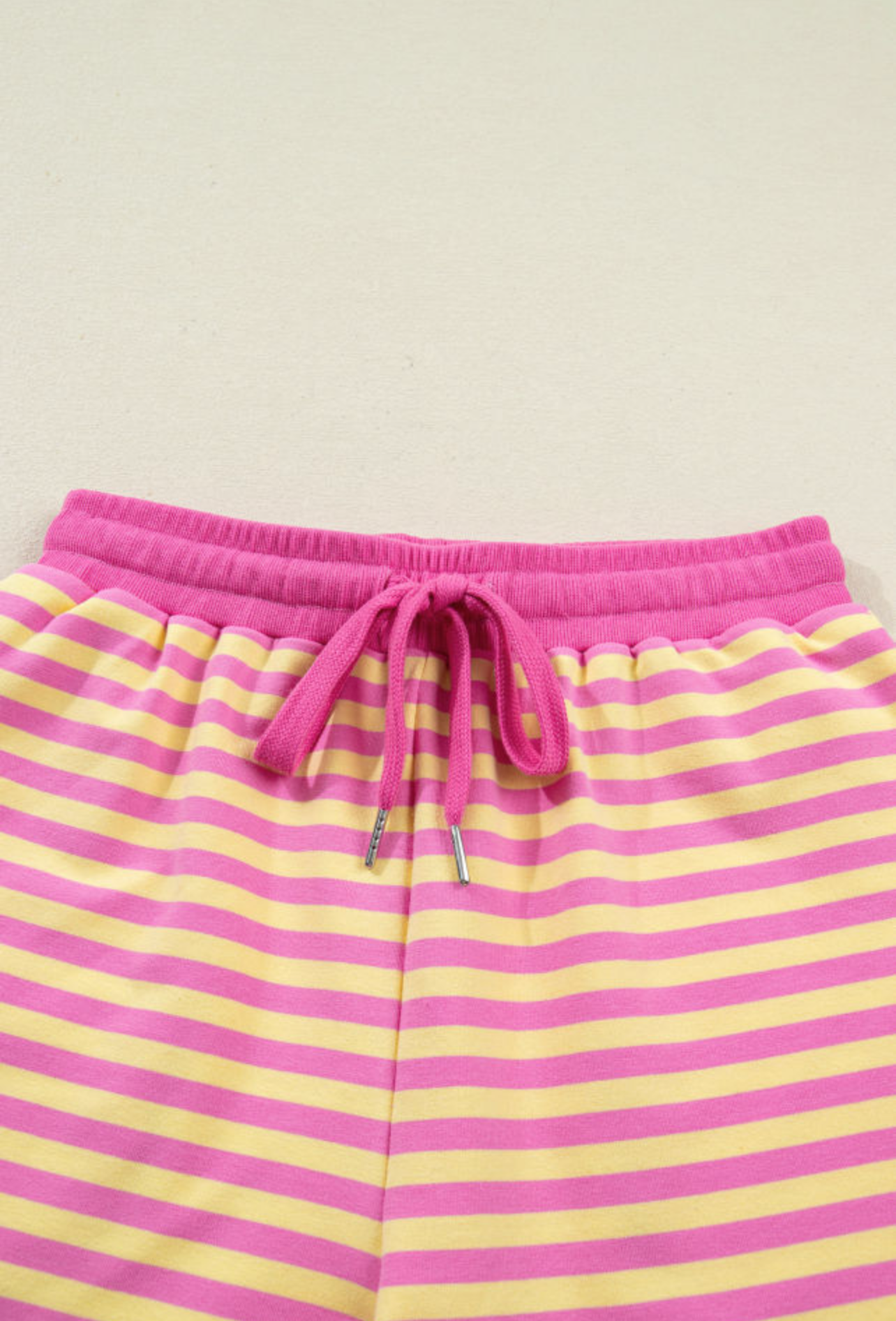 Rose striped terry short set