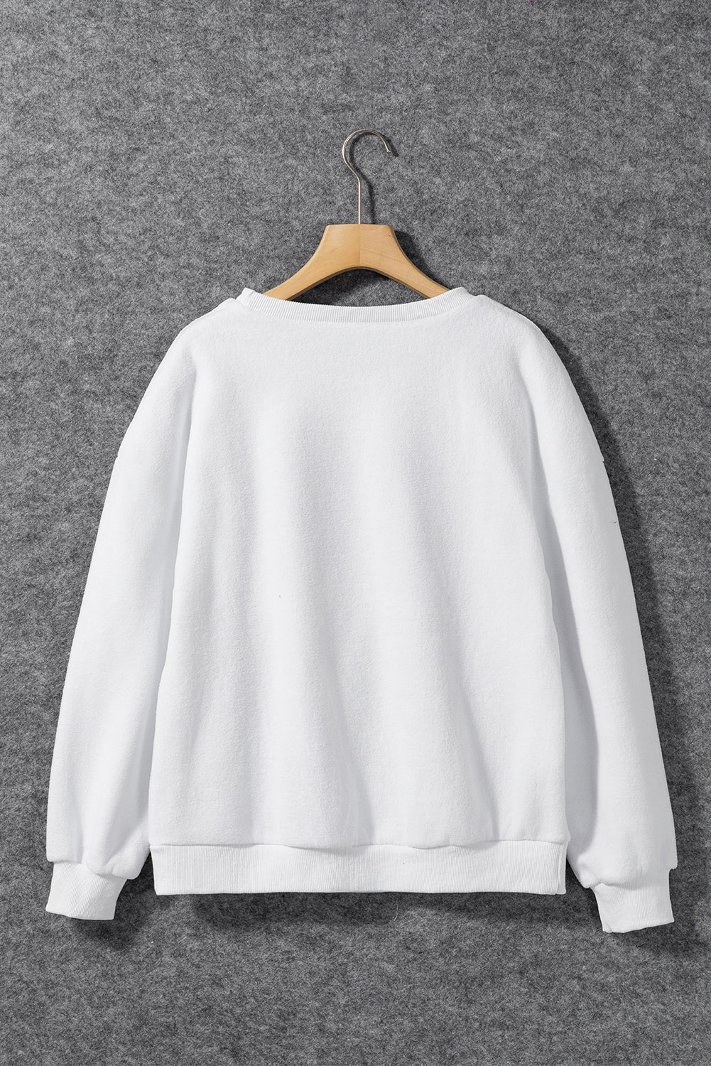 White HOWDY SANTA Chenille Letters Baggy Sweatshirt