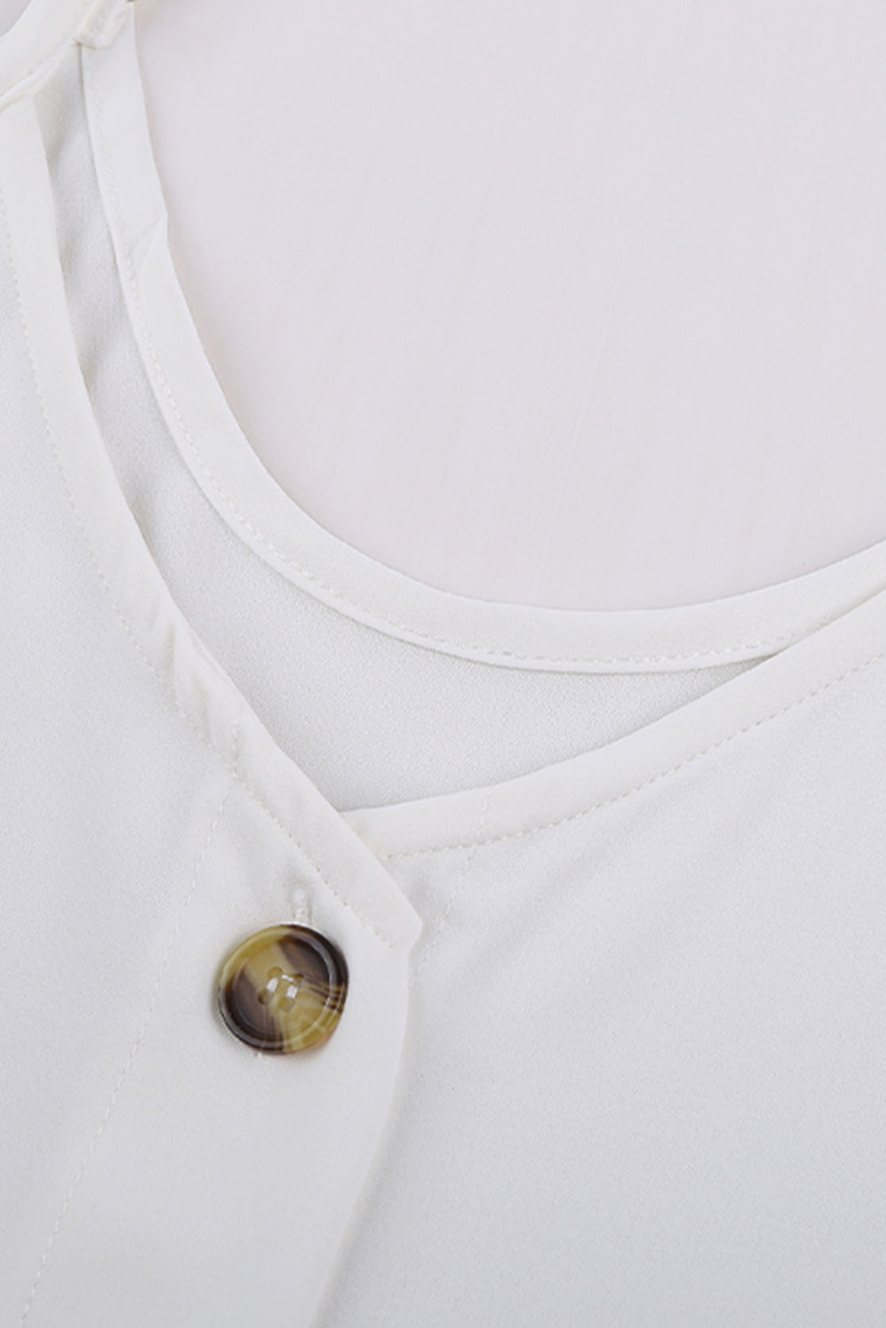 White Spaghetti Strap Buttoned Tank Top