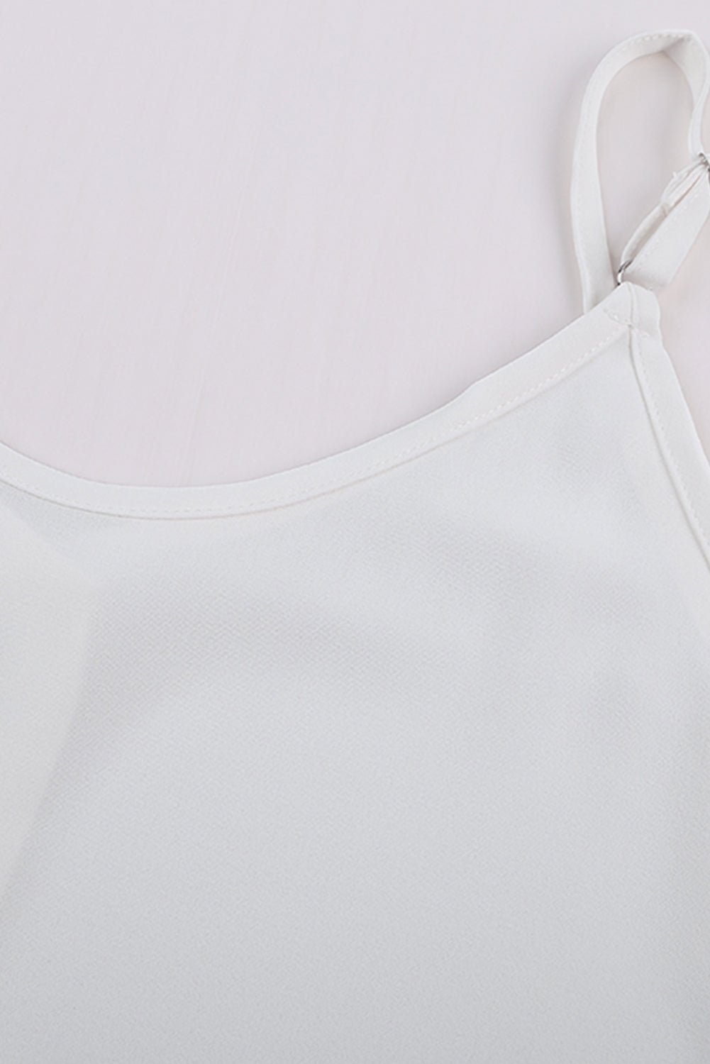 White Spaghetti Strap Buttoned Tank Top