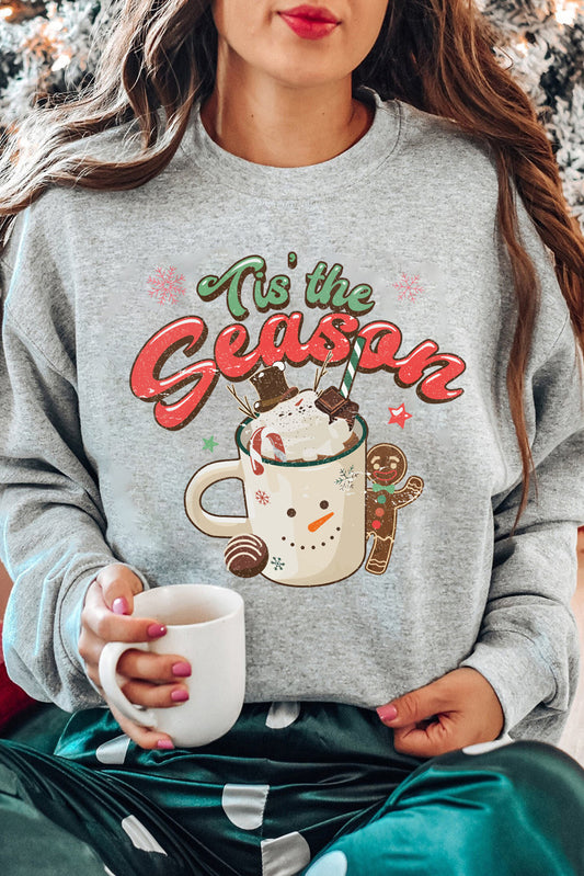 Gray Tis The Season Christmas Sweatshirt