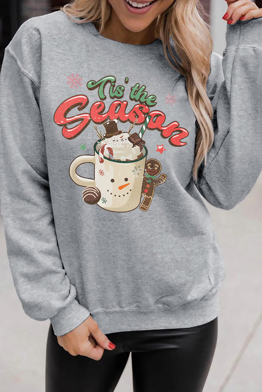 Gray Tis The Season Christmas Sweatshirt