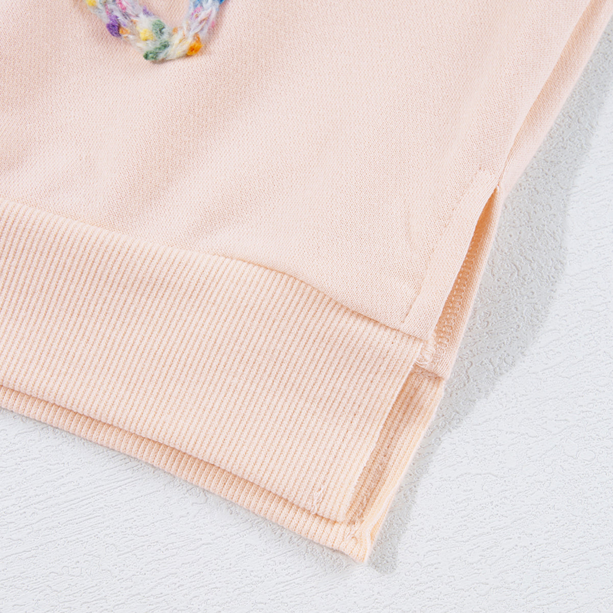 Parchment Embroidered Bow Lantern Sleeve Oversized Pullover Sweatshirt