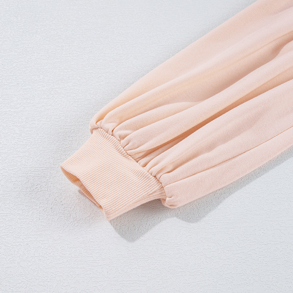 Parchment Embroidered Bow Lantern Sleeve Oversized Pullover Sweatshirt