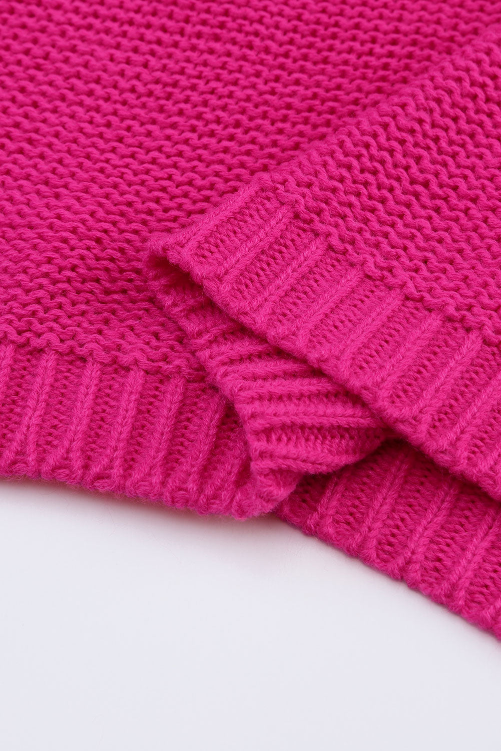 Rose Hollowed Bubble Sleeve Knit Sweater