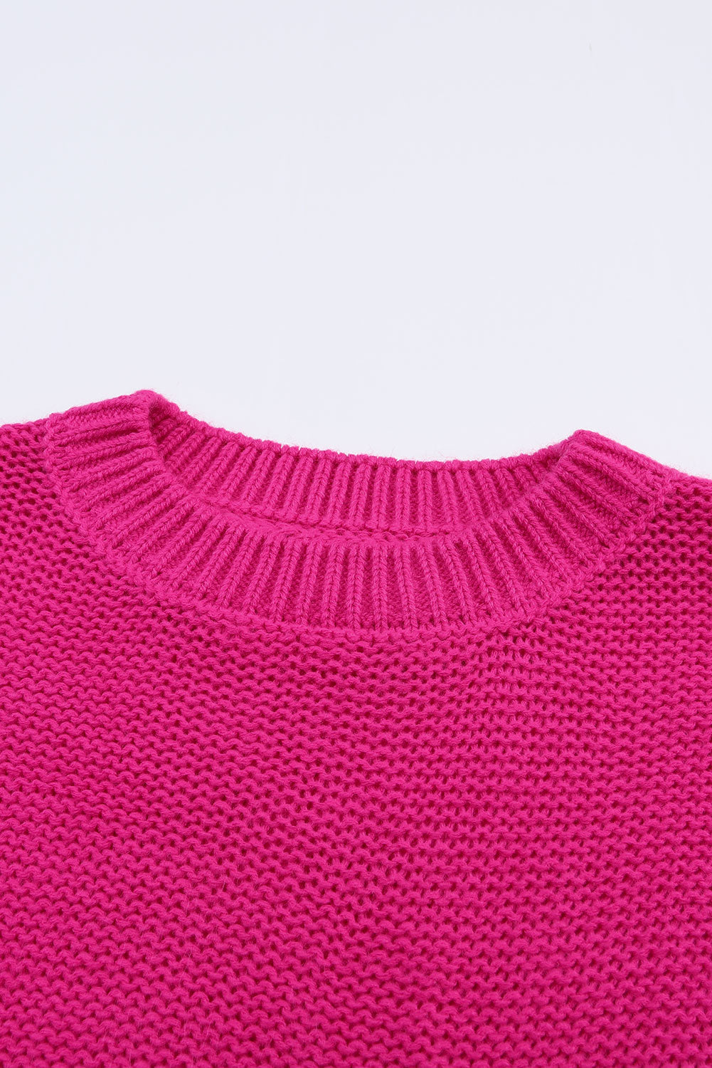 Rose Hollowed Bubble Sleeve Knit Sweater