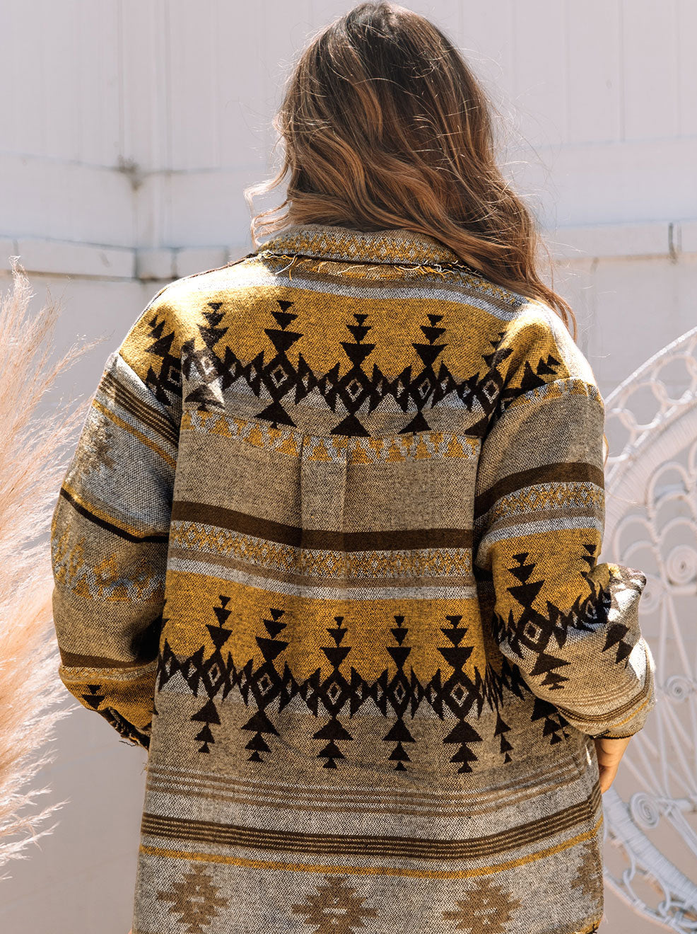 Brown Western Aztec Print Jacket