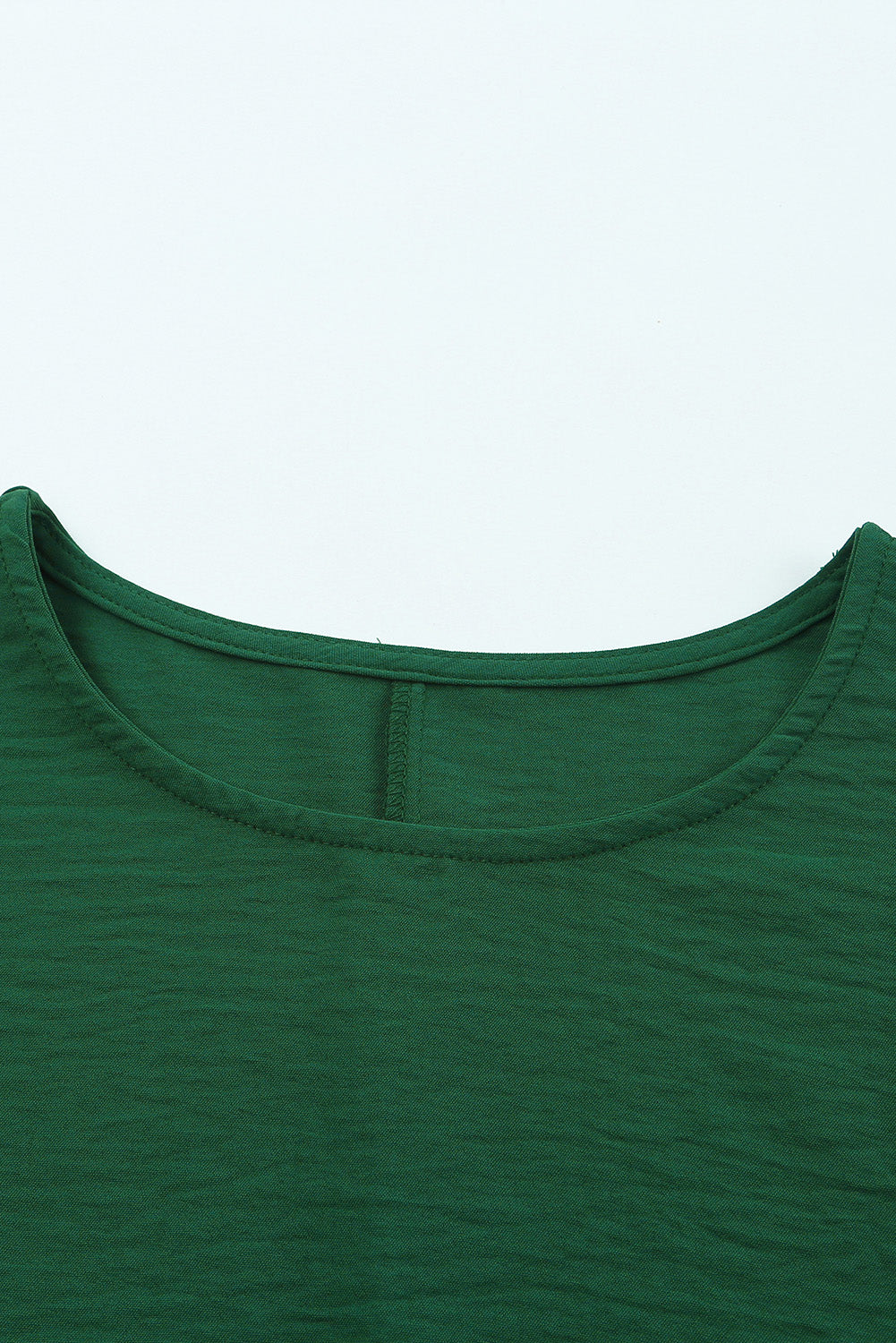 Green Smocked Wrist Shift Top