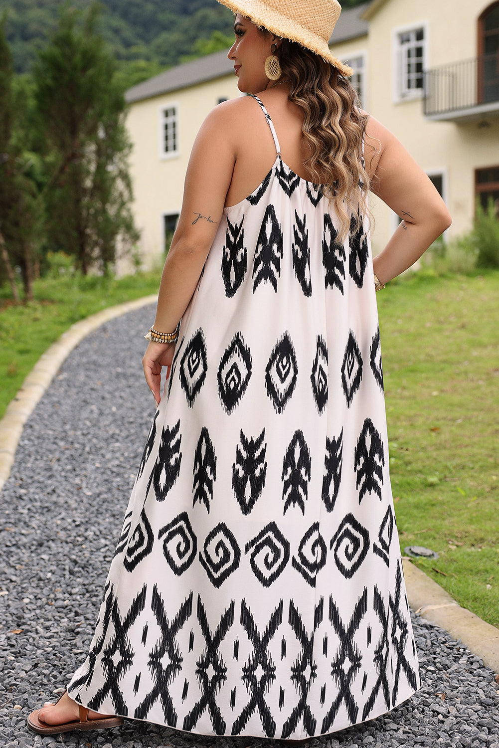 Black Western Aztec Printed Fashion Vacation Sundress