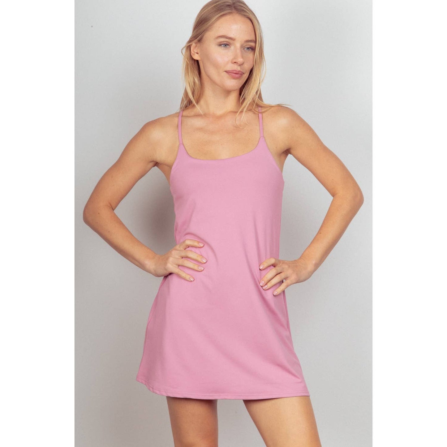 Active Tennis Cami Dress with Unitard Liner