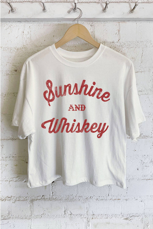 SUNSHINE AND WHISKEY GRAPHIC LONG CROP TOP