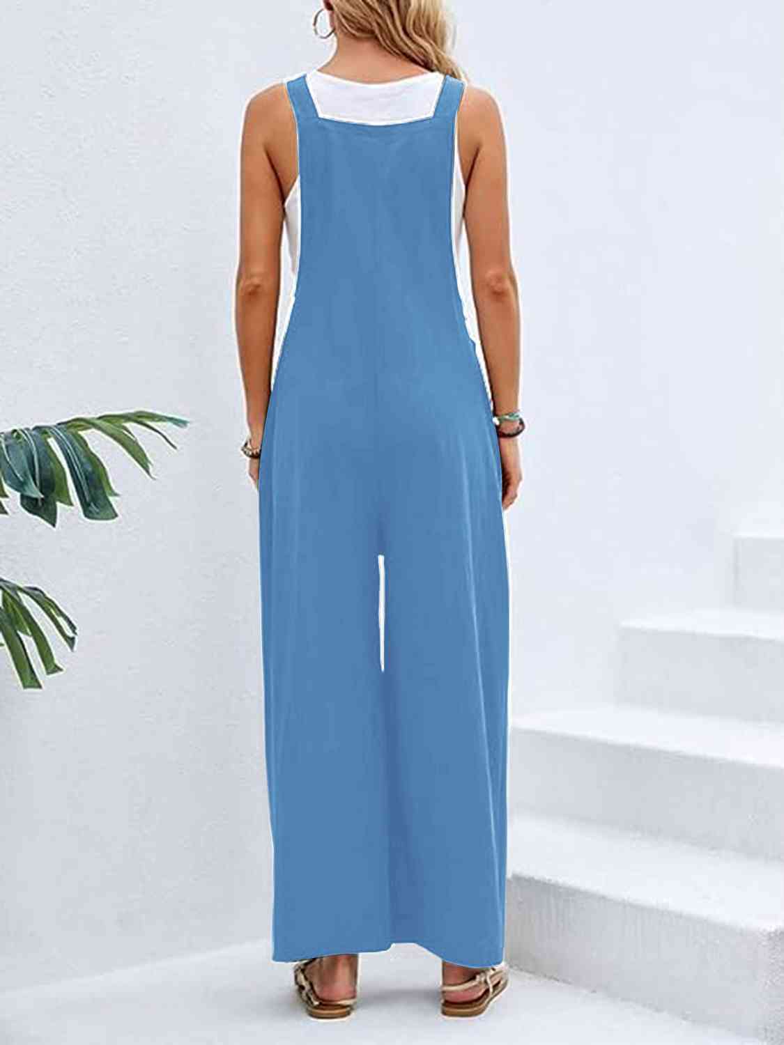 Full Size Wide Leg Overalls with Pockets